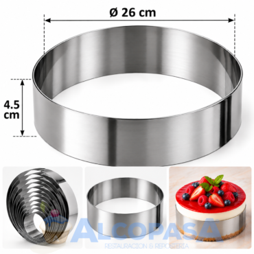MOLDE ARO INOX. Ø26x4.5 cm (Ud)
