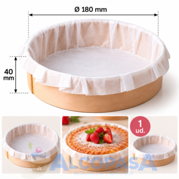 MOLDE ARO DE MADERA + PAPEL Ø18x4cm (Ud)