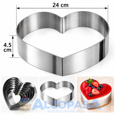 MOLDE ARO INOX. CORAZÓN 24X4.5 CM (Ud)