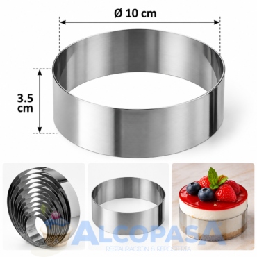 MOLDE ARO INOX. Ø10x3.5cm (Ud)