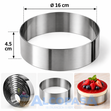 MOLDE ARO INOX. Ø16x4.5cm (Ud)