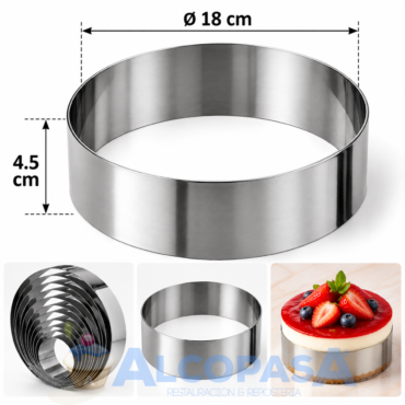 MOLDE ARO INOX. Ø18x4.5cm (Ud)