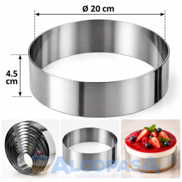 MOLDE ARO INOX. Ø20x4.5cm (Ud)
