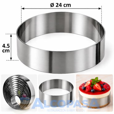 MOLDE ARO INOX. Ø24x4.5 cm (Ud)
