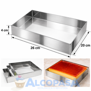 MOLDE INOX. CHINO "TOCINO" 20x26x4cm. (Ud)