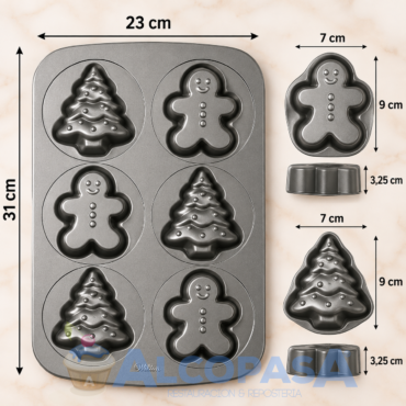 MOLDE NAVIDAD ARBOL-MUÑECO GINGER (Ud)