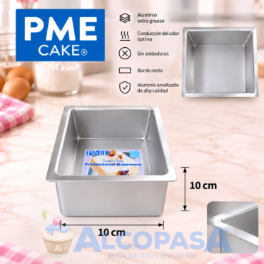 MOLDE PARA BIZCOCHO "PME" 10x10x10cm (Ud)
