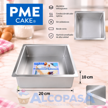 MOLDE PARA BIZCOCHO "PME" 20x20x10cm (Ud)