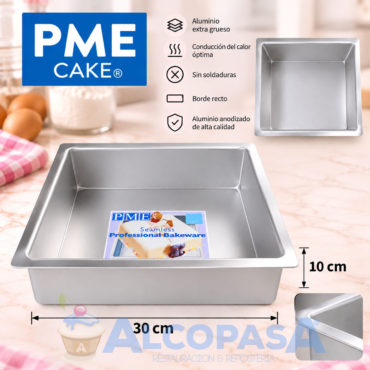 MOLDE PARA BIZCOCHO "PME" 30x30x10cm (Ud)