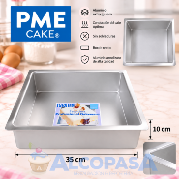 MOLDE PARA BIZCOCHO "PME" 35x35x10cm (Ud)