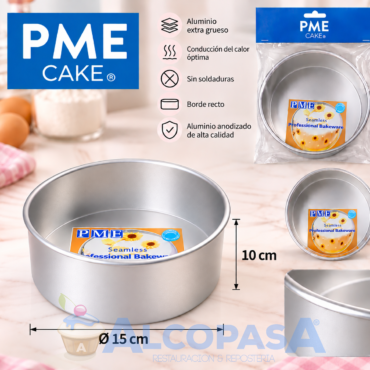 MOLDE PARA BIZCOCHO "PME" Ø15X10cm (Ud)