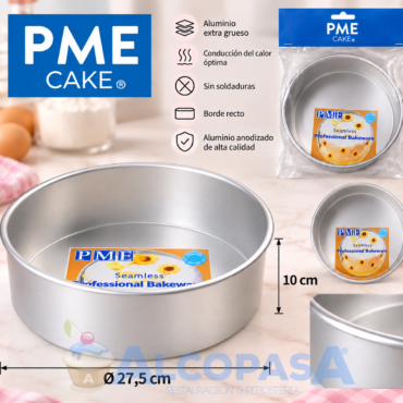 MOLDE PARA BIZCOCHO "PME" Ø27.5X10cm (Ud)