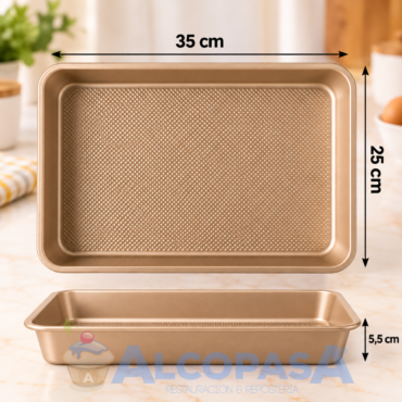 MOLDE RECTANGULAR ORO DECORA 35x25.5x5.5cm (Ud)
