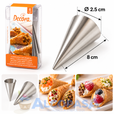 MOLDES PARA CONOS 2.5x8cm (BLISTER 8Uds)
