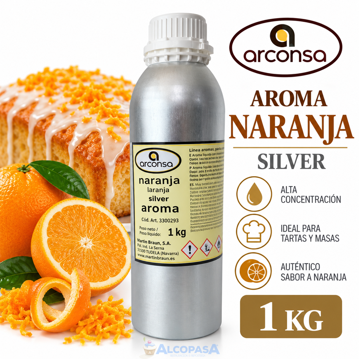 AROMA DE NARANJA SILVER ARCONSA (BOTE 1Kg)