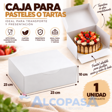 CAJAS CUADRADAS BLANCAS 23x23x10 (Ud)