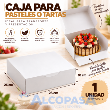 CAJAS CUADRADAS BLANCAS 26x26x10 (Ud)