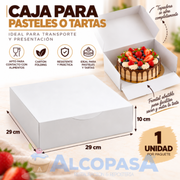 CAJAS CUADRADAS BLANCAS 29x29x10 (Ud)