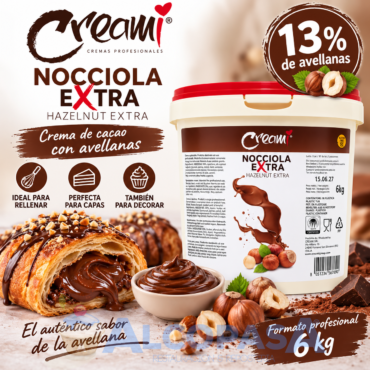 CREMA CACAO+ EXTRA AVELLANAS 13% CREAMI (CUBO 6Kg)