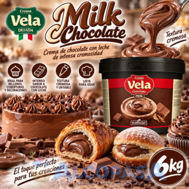 CREMA VELA MILK CHOCOLATE (CUBO 6Kg)