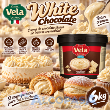 CREMA VELA WHITE CHOCOLATE (CUBO 6Kg)
