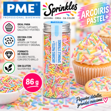 FIDEOS - SPRINKLES PME ARCOIRIS PASTEL (BOTE 86g)