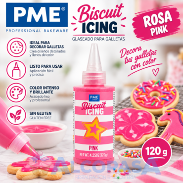 GLASEADO PARA GALLETAS PME ROSA (BOTE 120g)