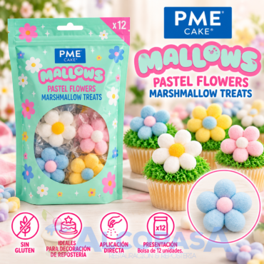 MARSHMALLOW FLORES PASTEL PME (BOLSA 12Uds)