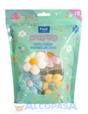 MARSHMALLOW FLORES PASTEL PME (BOLSA 12Uds)