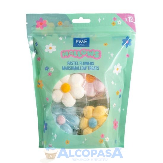 MARSHMALLOW FLORES PASTEL PME (BOLSA 12Uds)