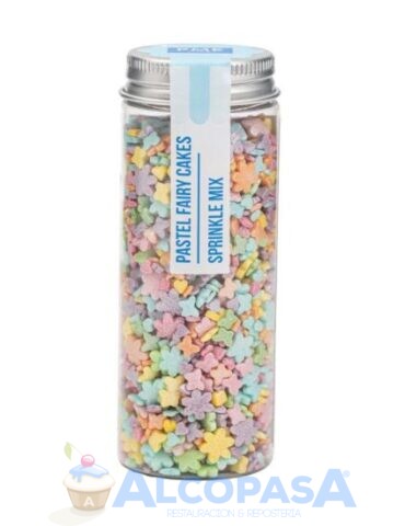 MEZCLA DE SPRINKLES PME ARCOIRIS FLORES (BOTE 76g)