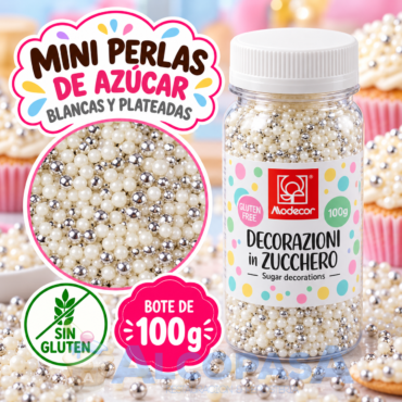 MIX PERLAS PLATA + BLANCA MODECOR (BOTE 100g)