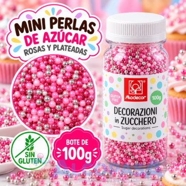 MIX PERLAS PLATA + ROSA MODECOR (BOTE 100g)
