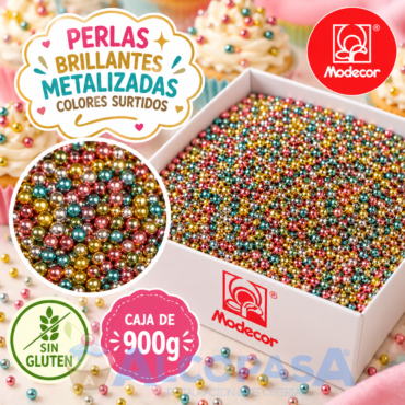 BOLAS-PERLAS SURTIDAS MULTICOLOR MODECOR(CAJA 900g)