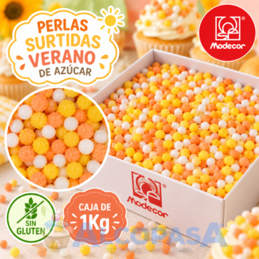 BOLAS - PERLAS SURTIDAS VERANO MODECOR (CAJA 1Kg)