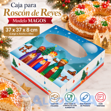 CAJA DE ROSCÓN "MAGOS" AUTO 37x37x8cm (Ud)