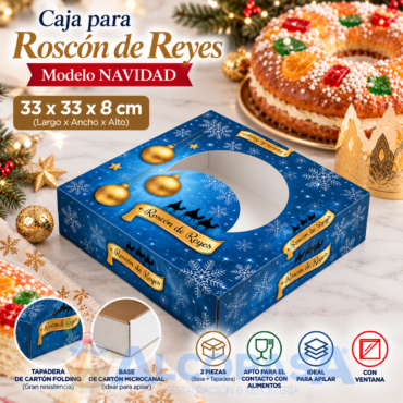 CAJA DE ROSCÓN NAVIDAD AUTO 33x3x8cm (Ud)