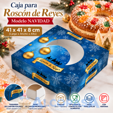 CAJA DE ROSCÓN NAVIDAD AUTO 41x41x8cm (Ud)