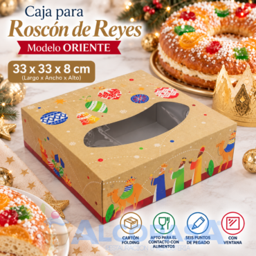 CAJA DE ROSCÓN "ORIENTE" AUTO 33x33x8cm (Ud)