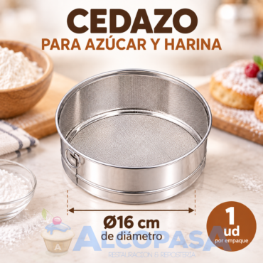CEDAZO PARA AZÚCAR Y HARINA INOX Ø16cm (Ud)