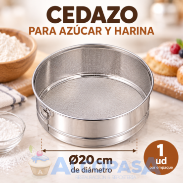 CEDAZO PARA AZÚCAR Y HARINA INOX Ø20cm (Ud)