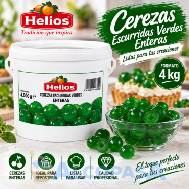 CEREZAS ESCURRIDAS ENTERAS "VERDE" (CUBO 4Kg)