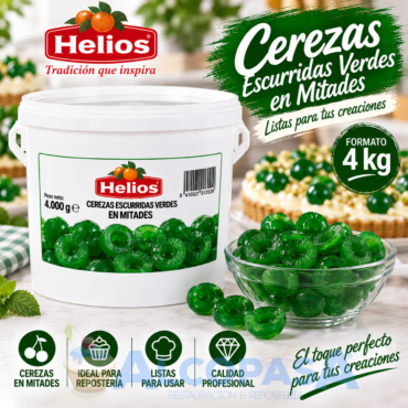 CEREZAS ESCURRIDAS MITADES "VERDE" (CUBO 4kg)