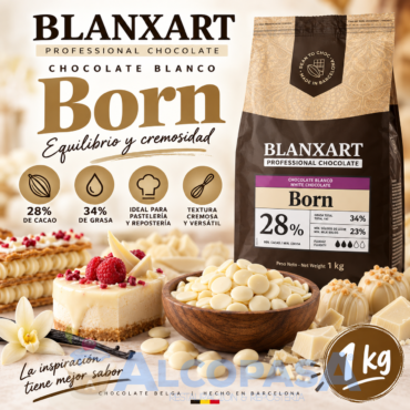 CHOCOLATE BLANCO BLANXART BORN 28% (BOLSA 1Kg)