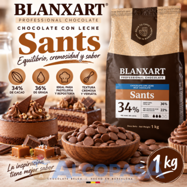 CHOCOLATE CON LECHE BLANXART SANTS 34% (BOLSA 1Kg)