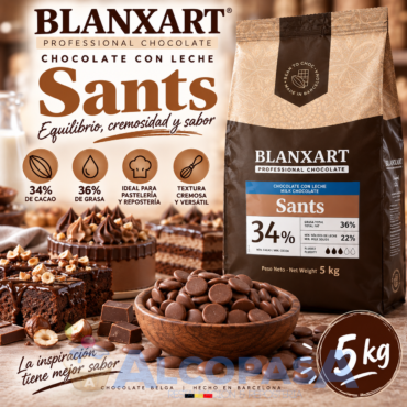 CHOCOLATE CON LECHE BLANXART SANTS 34% (BOLSA 5Kg)