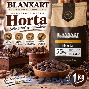 CHOCOLATE NEGRO BLANXART HORTA 55% (BOLSA 1Kg)