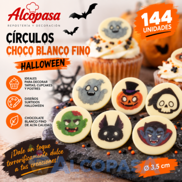 CHOCOLATINA BLANCA HALLOWEEN CARAS (CAJA 144Uds)