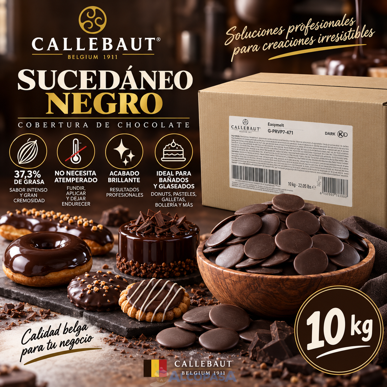 COBERTURA SUCEDANEO NEGRA CALLEBAUT (CAJA 10Kg)