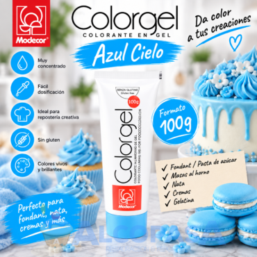 COLORANTE EN GEL AZUL CIELO (TUBO 100Gr)